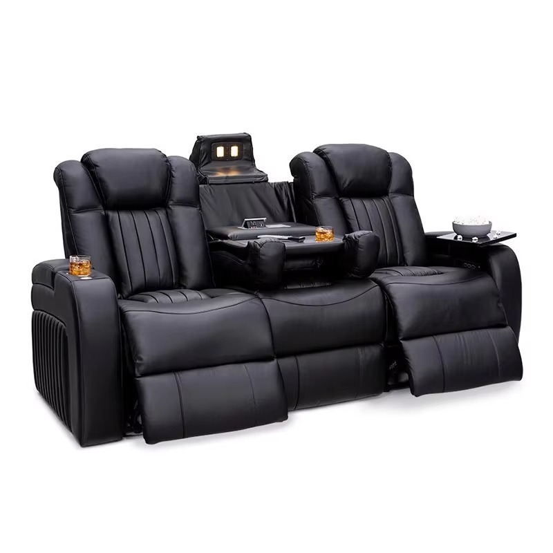 Leather Recliner Sofa Sets Pow - Home Cinema Recliners review and price