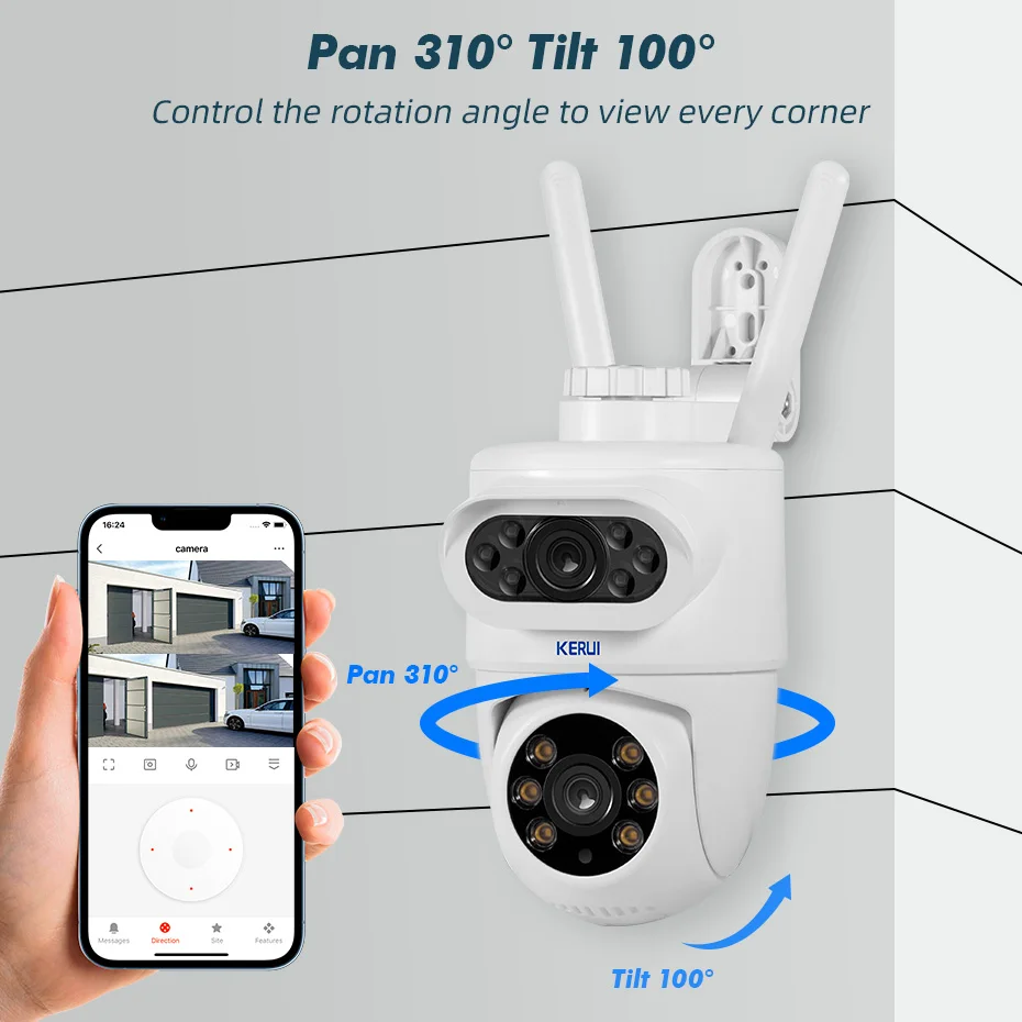KERUI 5K 10MP Dual Lens PTZ WI - Home Cinema Wall Panels review and price
