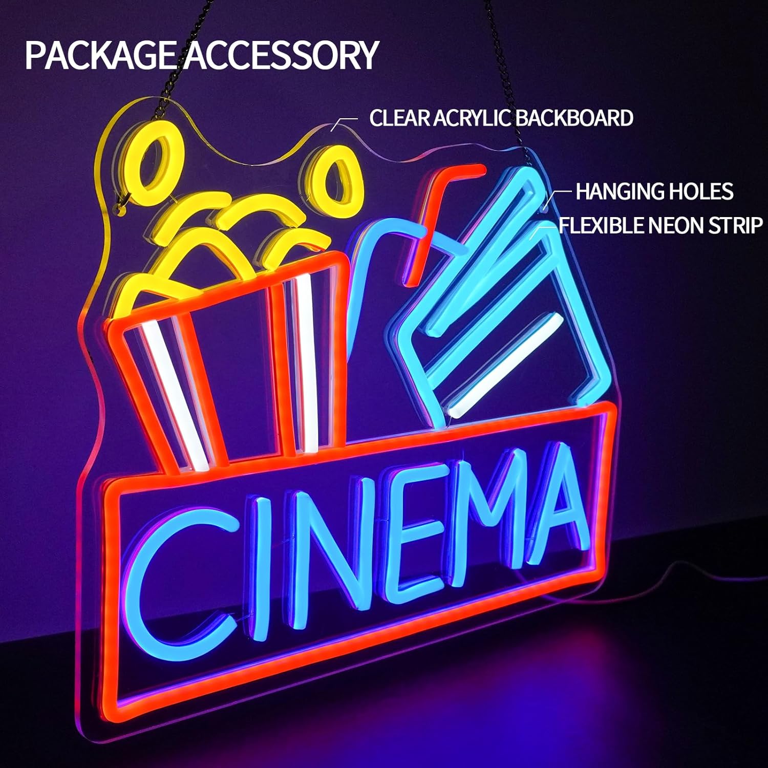 Cinema Neon Sign USB Powered L - Home Cinema Films review and price